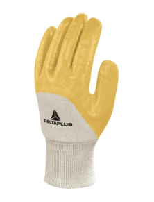 Lot de 12 paires de gants nitrile jaune dos aéré